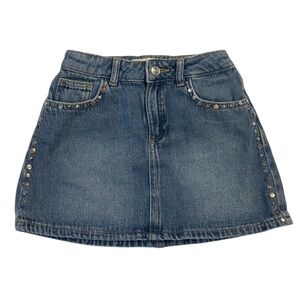 Zara Blue Denim Skirt with Studs